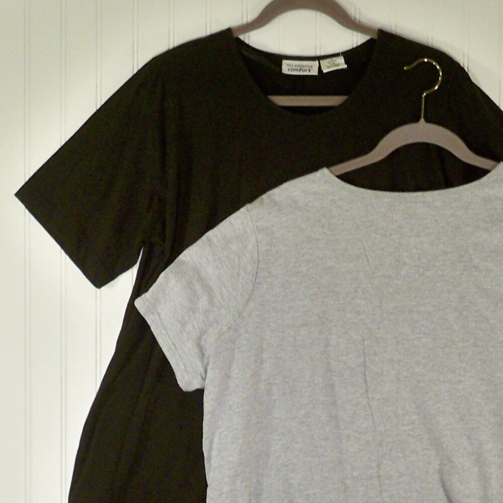 Basic Editions, Gray Top, All American Comfort, 100% cotton Top